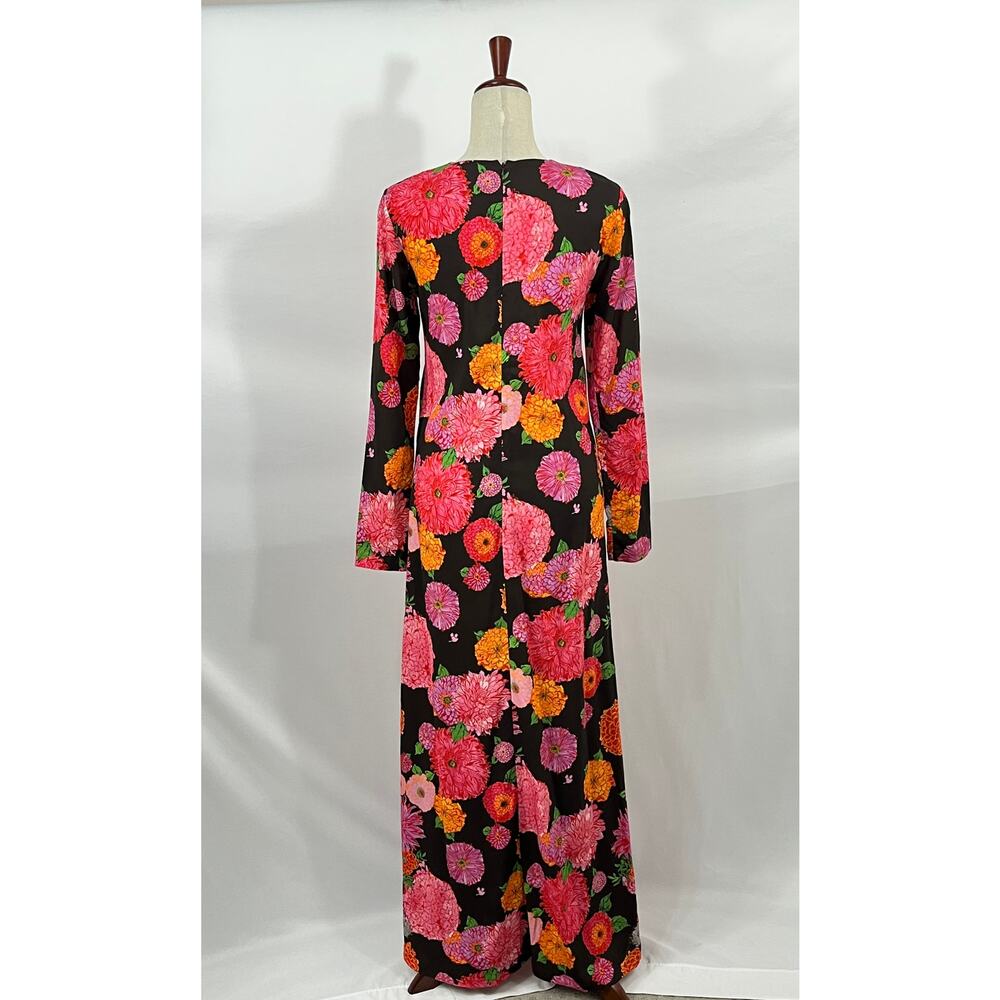 LA DOUBLEJ Sz S Small Long Sleeve Swing Dress Floral Viscose Jersey - Picture 7 of 11